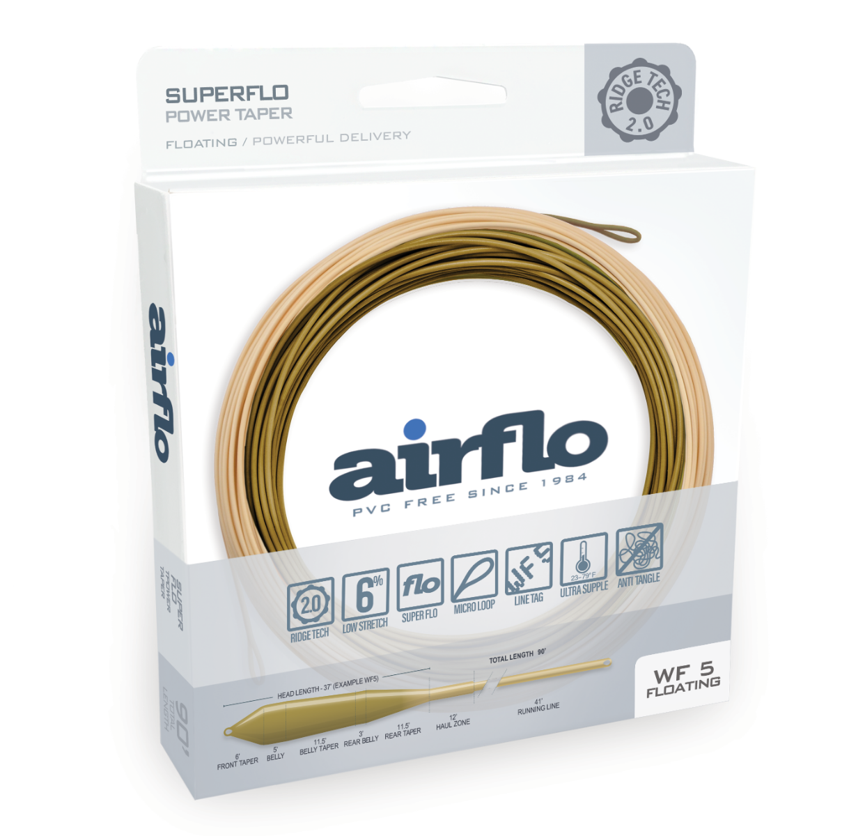 AIRFLO SUPERFLO RIDGE 2.0 POWER TAPER FLY LINE 4wt